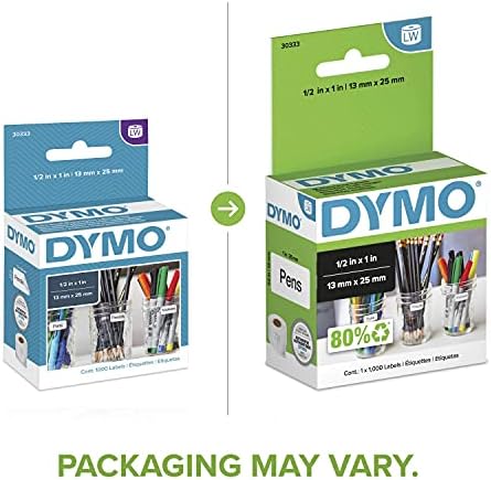DYMO Authentic LW Extra-Small Multi-Purpose Labels DYMO Labels for LabelWriter Printers White 1/2" x 1" 1 Roll of 1000, Pack of 10 - Image 2