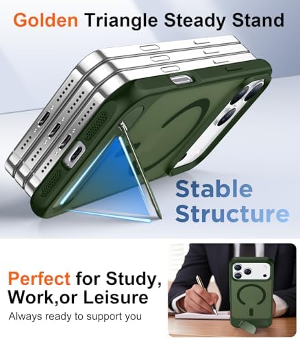 Temdan Magnetic for iPhone 18 Pro Case/iPhone 17 Pro Case Stand Green - Image 4