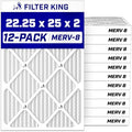 Filter King 22.25x25x2 Air Filter MERV 8, AC Furnace Filters (12-Pack) by FilterKing
