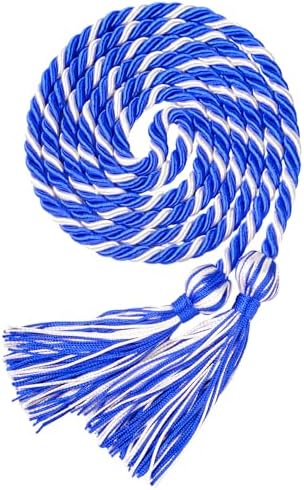Graduation Honor Cords, 68" Long (Royal Blue/White) by UIALECG