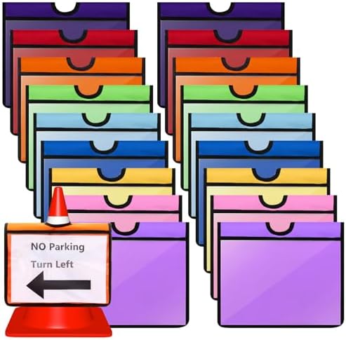 Amylove Set of 18 Traffic Cone Sleeve with Pockets, Multicolor by Amylove