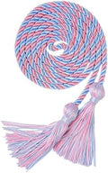 Graduation Honor Cords, 68" Long (Sky Blue with Pink) by UIALECG