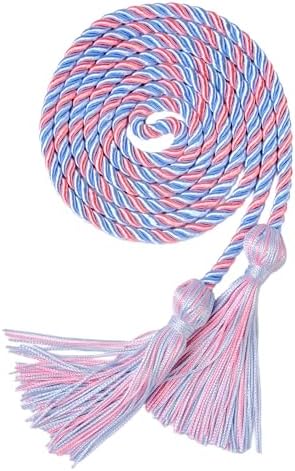 Graduation Honor Cords, 68" Long (Sky Blue with Pink) by UIALECG