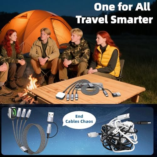 Travel Essentials with 3 Type-C/iWatch Charger, 5FT Multi Charging Cable - Image 4