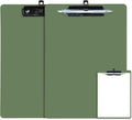 Clipboard with Pen Holder, 2 Pack Plastic Clipboard with Low Profile Metal Clip by FRETONBA