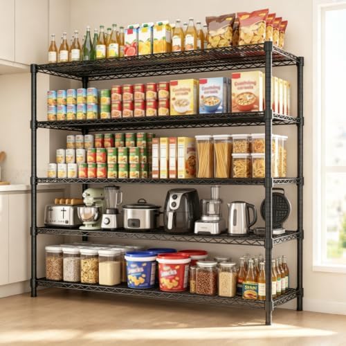 Garvee 5-Tier Wire Shelving 3200LBS Heavy Duty Storage Shelves Garage Rack - Image 5