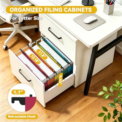 Extra Capacity Hanging File Folders Letter Size,12 Pack Plastic Heavy Duty Hang Folder for File Box Frame,2" Expandable File Cabinet Folders with Tabs,Colored Office Hanging File Organizer - Image 3