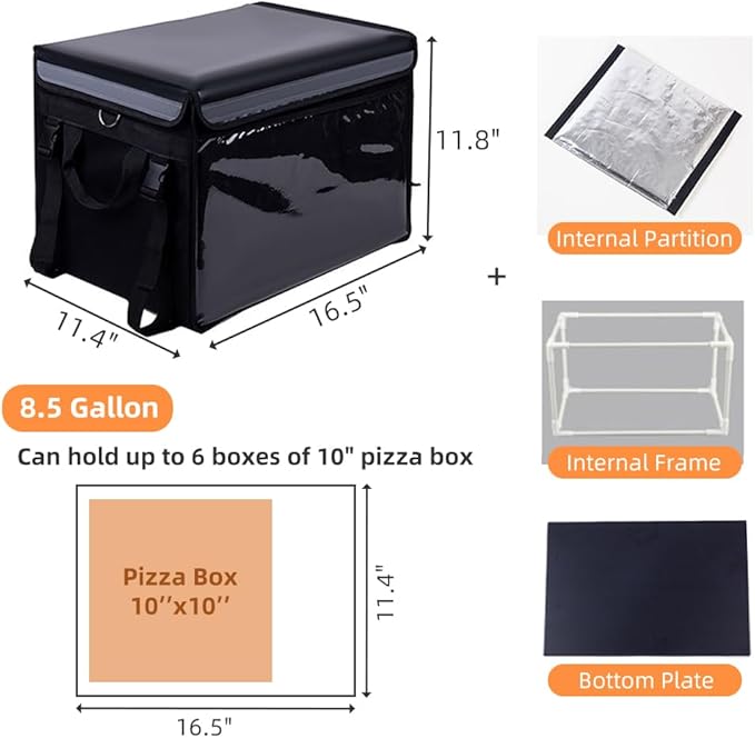 TooCust Insulated Bags For Food Delivery 16.5" x 11.4" x 11.8", Commercial - Image 3
