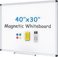 VIZ-PRO Magnetic Whiteboard/Dry Erase Board, 40 X 30 Inches, Includes 1 Eraser by VIZ-PRO