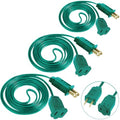 3 Pack Green Extension Cord 6 Feet 2 Prong Extension Cord for Christmas Lights Waterproof with 2 Pole Brass Straight Blades Polarized Plug, for Connect/Extend Christmas Light Indoor Outdoor (18Ft) by SOTOPOO