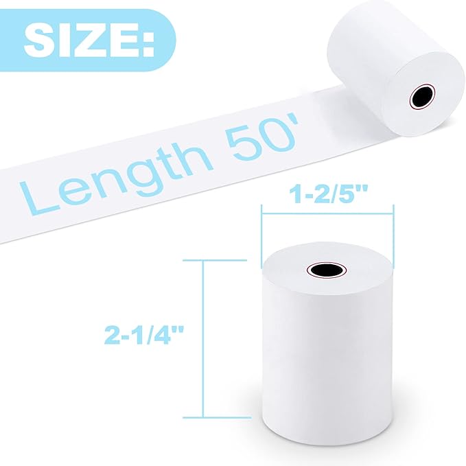 RyhamPaper 50 Rolls Thermal Receipt Paper, Thermal Paper 2 1/4" x 50' Pos - Image 3