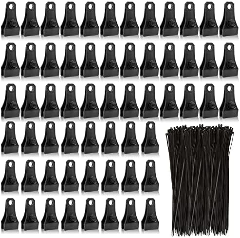 60Pcs Large Heavy Duty Lock Grip Tarp Clips with 200Pcs Zip Cable Ties by AMURS