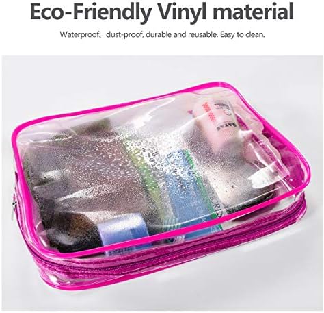 6Pcs Crystal Clear PVC Travel Toiletry Bag Kit for Women Men, Cosmetic Bags - Image 2