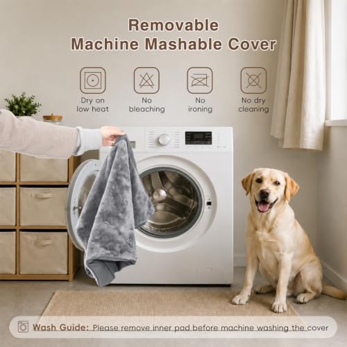 NUPIDA Waterproof Small Dog Bed for Crate with Washable Cover, 23x17, Grey - Image 6