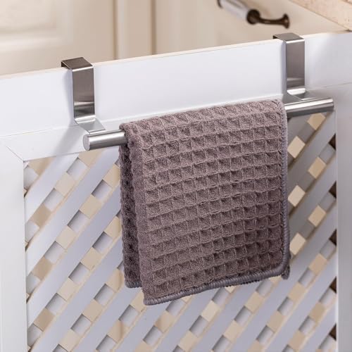 Over Cabinet Towel Bar, Cabinet Door Towel Holder, Over The Door Towel Rack, Kitchen Over Door Towel Holder, Stainless Steel Dish Towel Holder for Cabinet Door, Brushed, 2 Pack - Image 6