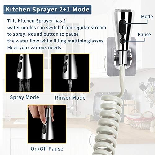 CECEFIN Kitchen Sink Sprayer Hose Attachment for Faucet, 79" Recoil Hose - Image 2