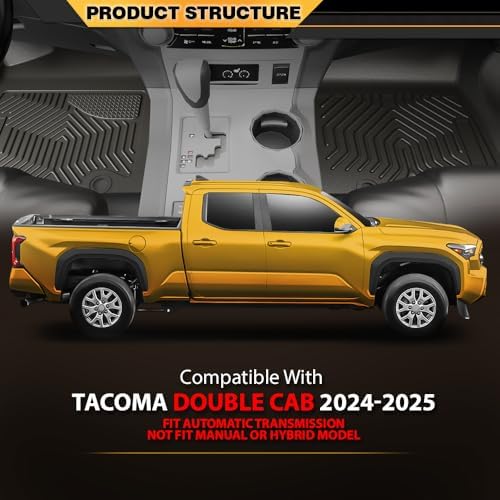 G-PLUS TPE Floor Mats Fit 2024-2025 Toyota Tacoma Double Cab,4PCS - Image 6