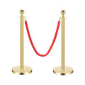 8 Pcs Stanchions with Red Velvet Ropes Set, 4 Red Velvet Ropes and 8 Stainless by Unknown