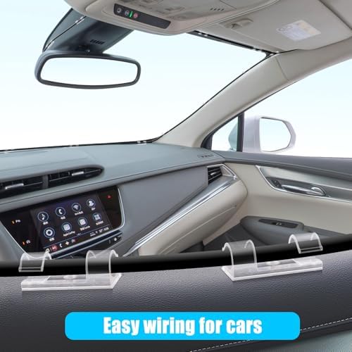 XHF 50pcs Medium Self Adhesive Cable Clips Clear,Wire Clips Cable Management Wire Organizer Cord Holder for Under Desk, Car, Wall, TV PC Ethernet Cable - Image 6