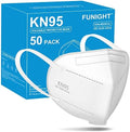 Funight KN95 Face Mask 5-Ply Breathable Filter Efficiency≥95% Protective Cup Dust Disposable Masks Against PM2.5 White 50 Pack by Funight