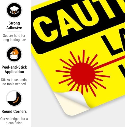 Laser in Use Sign, Caution Sign, - Image 6