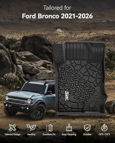 3W Floor Mats & Cargo Liner Fit for 2021-2026 Ford Bronco 4 Door(Not for Sport&Rubberized Floor) - Image 2