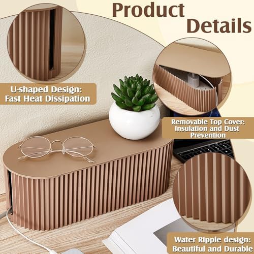 2 Pcs Cable Management Box, Fits Most Power Sockets, 11.8x5.1x4.3 in - Image 3