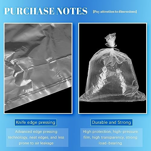 WFPLUS 100 Pack 18 x 24 inch 1 Mil Clear Plastic Flat Poly Bags - Image 3