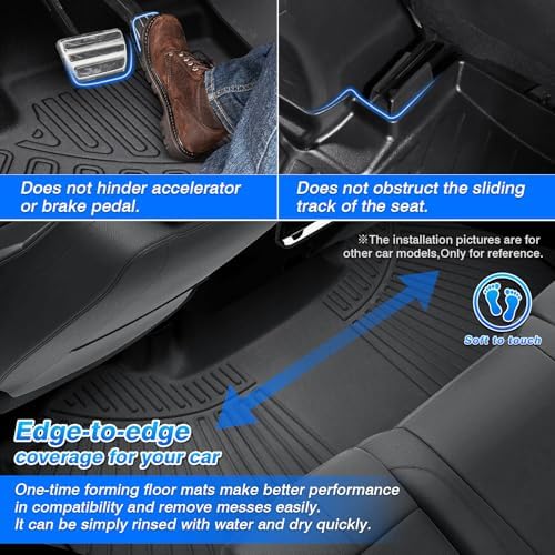 Cartist Car Mats for Ford Mustang Mach E 2021-2026, All Weather Floor Mats and Cargo Liner for Mustang Mach E Accessories, Heavy Duty Rubber Mats, Car Accessories - Image 3