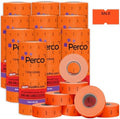 Perco 1 Line Fluorescent Red Sale Labels - 80,000 Blank Price and Date Gun Labels for Perco Lite, X, Plus and Pro 1 Line Price and Date Guns - 80 Rolls, 10 Sleeves - Made in USA by Perco