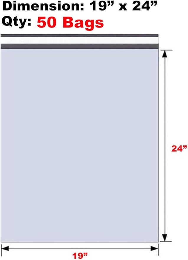 iMBAPrice 50 - 19x24x Premium Matte Finish Self-Sealing Non-Padded White Poly - Image 2