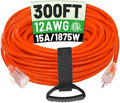 POWGRN 300 FT 12/3 Outdoor Extension Cord Waterproof Heavy Duty Power Cord by POWGRN