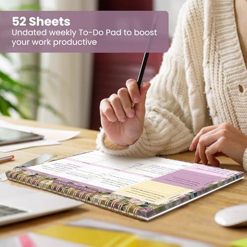 Weekly To Do List Notepad with 52 Undated Sheets（8.5"×11"）- Undated Weekly Planner Notepad for Office Desk Accessories and Supplies - Twilight Garden - Image 5