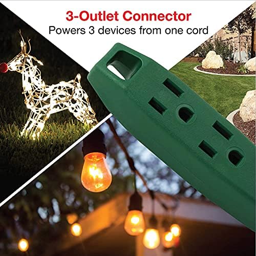 Clear Power 16 Gauge 3Prong Cords (3 Outlets, Green, 9 ft) - Image 4