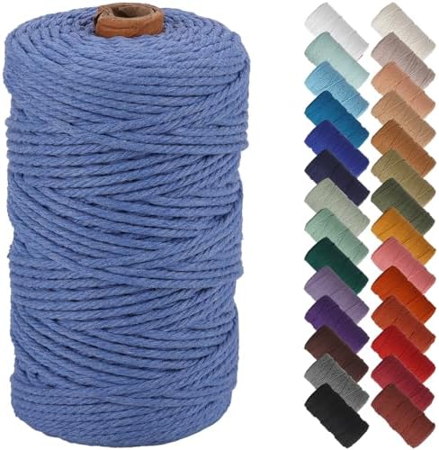 NOANTA Ocean Macrame Cord 3mm x 220yards, Cotton Rope Macrame Yarn by NOANTA