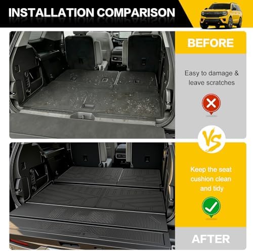 Trunk Mat & Backrest Mat for 2025 2026 Ford Expedition/Lincoln Navigator Standard 7 Seats(Not for Max/L Models), Rear Seat Back Cover Cargo Liner Only for 25 26 Expedition/Navigator Accessories - Image 3