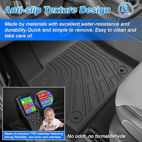 Cartist Floor Mats for Chevy Chevrolet Silverado EV RST/GMC Sierra EV Denali 2024 2025 2026 (Not for WT/LT), All Weather Floor Liners for Silverado Accessories, Heavy Duty TPE Car Mats - Image 6