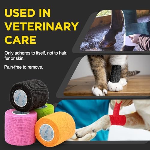 OK TAPE 12 Rolls Self Adhesive Bandage Wrap, Cohesive Elastic Athletic Tape - Image 4