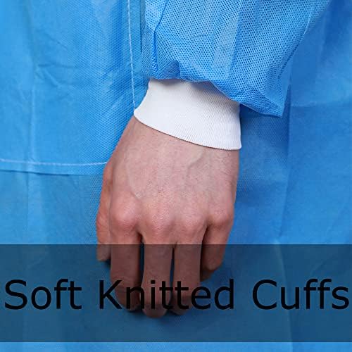 Greenour Disposable Lab Coat Blue SMS with Pockets for Adult, M-2XL - Image 6