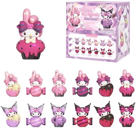 Sanrio Blind Box My Melody&Kuromi Mini Figures Sweetheart's Secret Promise Series Mystery Bean for Car Accessories Decorations Home Decor Birthday Gifts, Whole Set, 18PCS by MINILIKE