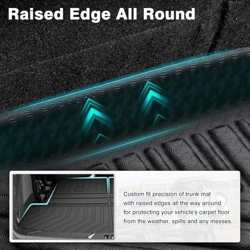 Mixsuper Cargo Liner Compatible with 2020-2026 Ford Explorer 6 Seats, All Weather TPE Trunk Mat with Backrest Mats, Rear Cargo Liner and 2nd Row Seat Back Protector for Explorer Accessories - Image 6