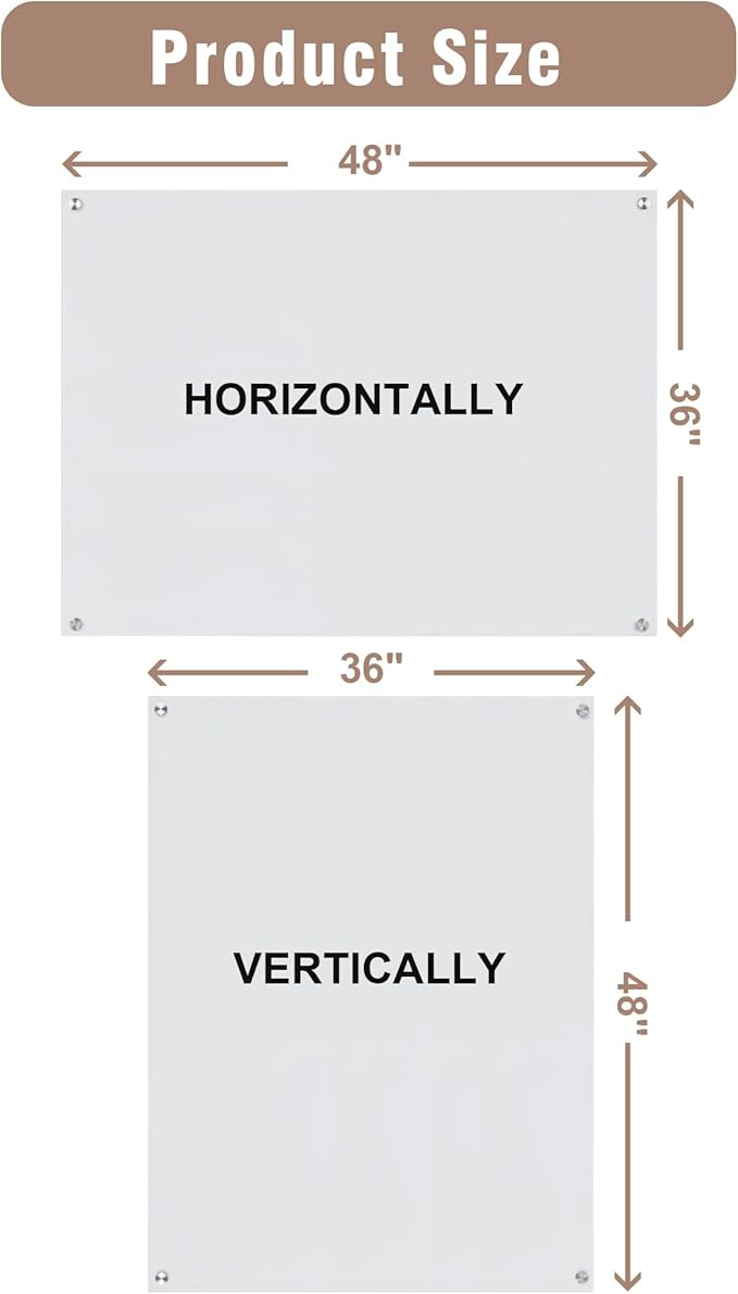 Mifuro Magnetic Glass Whiteboard，48"x36" Wall Mounted Frameless Dry Erase Board - Image 7
