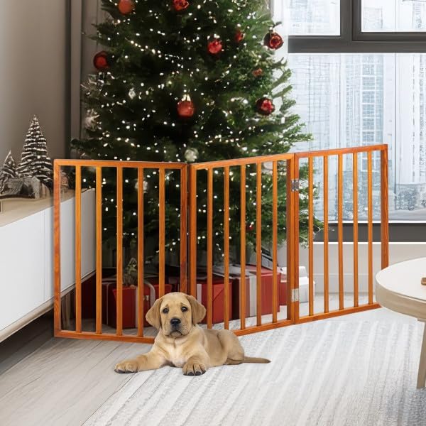 Pet Gate - 3-Panel Indoor Foldable Dog Fence - Image 8