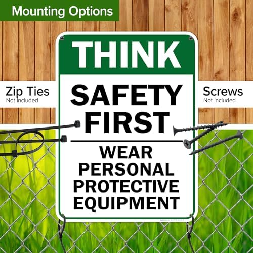 Think Safety First Wear Personal Protective Equipment Sign, 18"x24" - Image 5