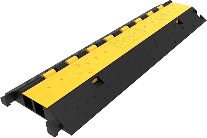 Happybuy 5 Pack Rubber Cable Protector Ramp 2 Channel Heavy Duty 66000lbs Load - Image 8