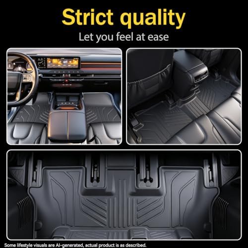 Custom Fit All Weather TPE Floor Mat for 2027 Kia Telluride Hybrid (7/8 Seats, Driver/Passenger Single Mat), Waterproof Anti-Slip Floor Liner - Image 6