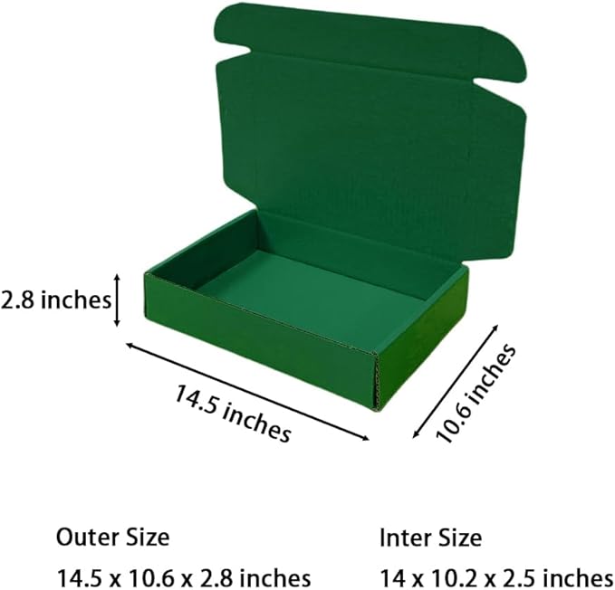 20 Pcs 14.5 x 10.6 x 2.8 inches Corrugated Cardboard Gift Boxes Recyclable - Image 2