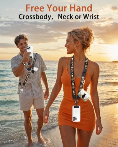 Gothic Skull Moon Phone Lanyard Crossbody Wrist Neck Strap Women - Image 3