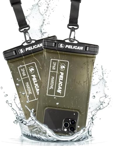 Pelican 2 Pack Marine Waterproof Phone Pouch (Regular) - Olive Green by Pelican