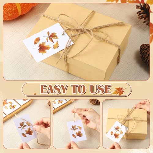 Tenceur 50 Set Fall Pumpkin Gift Tags with Strings, Thanksgiving Label - Image 5